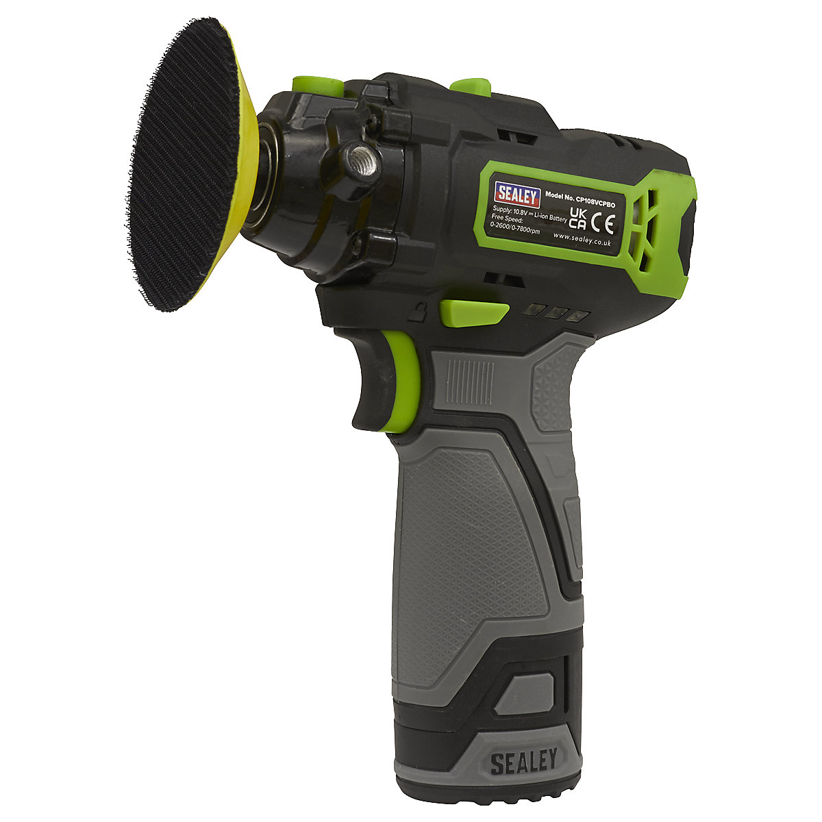 Sealey 75mm Cordless Polisher | SV10.8 Series, Sealey 75mm Cordless Polisher | SV10.8 Series, Sealey  SV10.8 Series| Ø75mm Cordless Polisher | 10.8V  | with 2Ah Battery & Charger-3