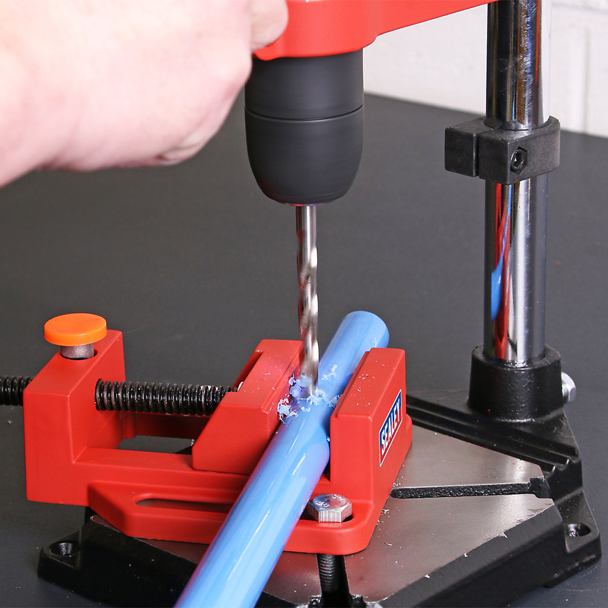 Sealey Drill Stand with Cast Iron Base & Vice | 500mm Base | 65mm Vice (Product illustration 10)-9