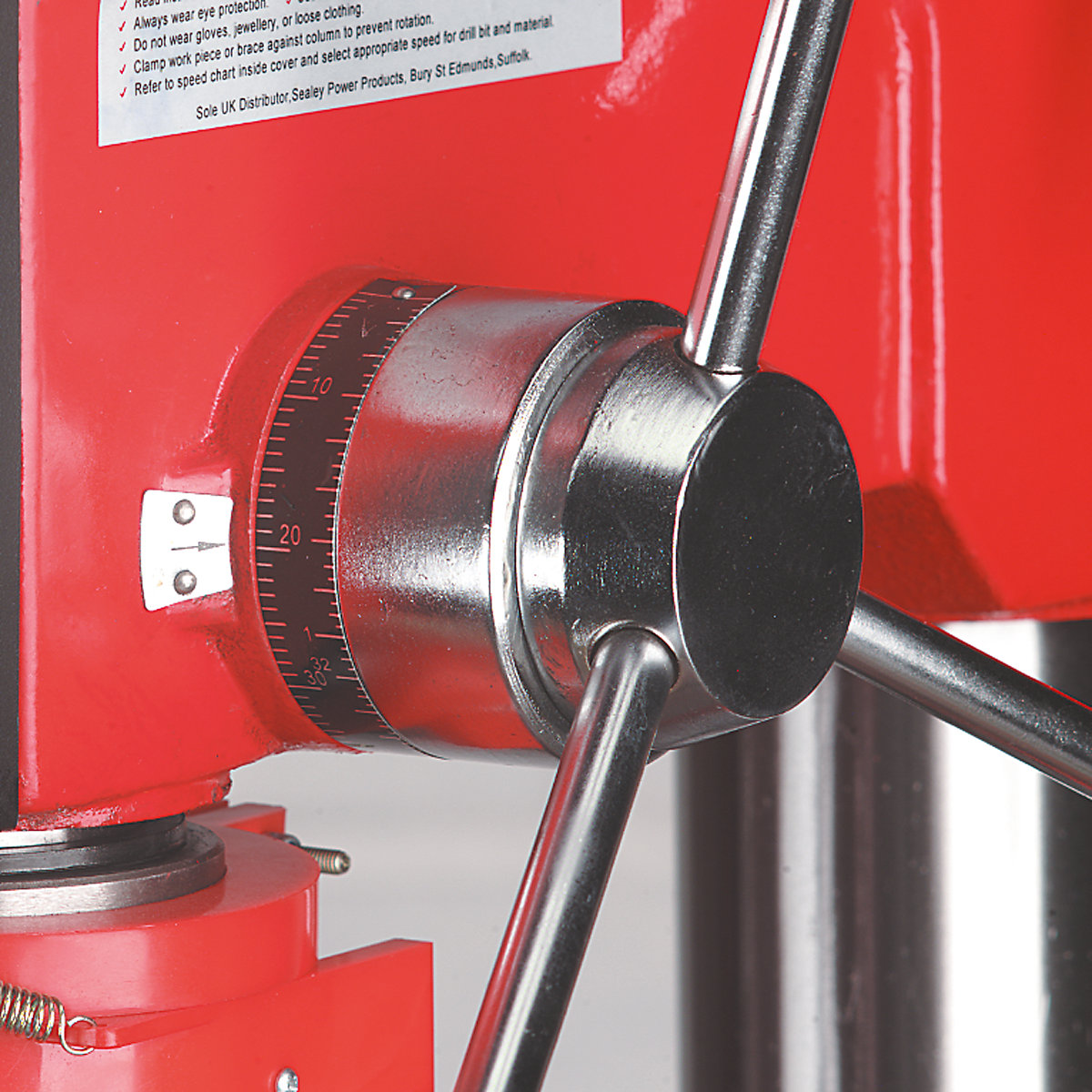 Sealey Floor Radial Pillar Drill | 1620h mm | 550W/230V | 5-Speed (Product illustration 3)-2