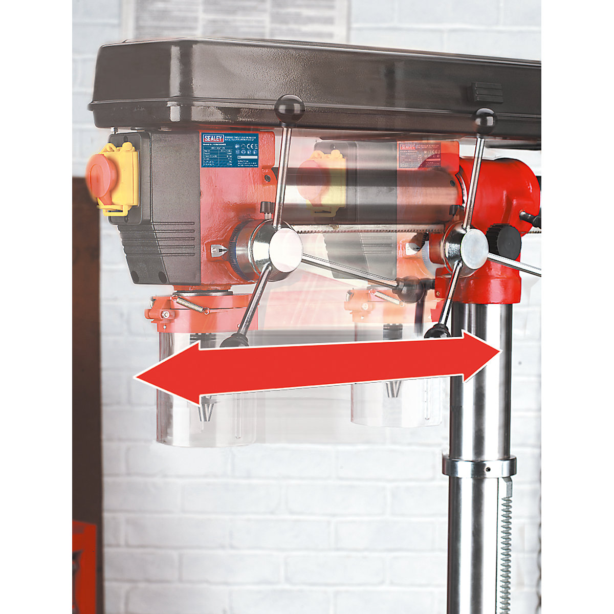 Sealey Floor Radial Pillar Drill | 1620h mm | 550W/230V | 5-Speed (Product illustration 4)-3