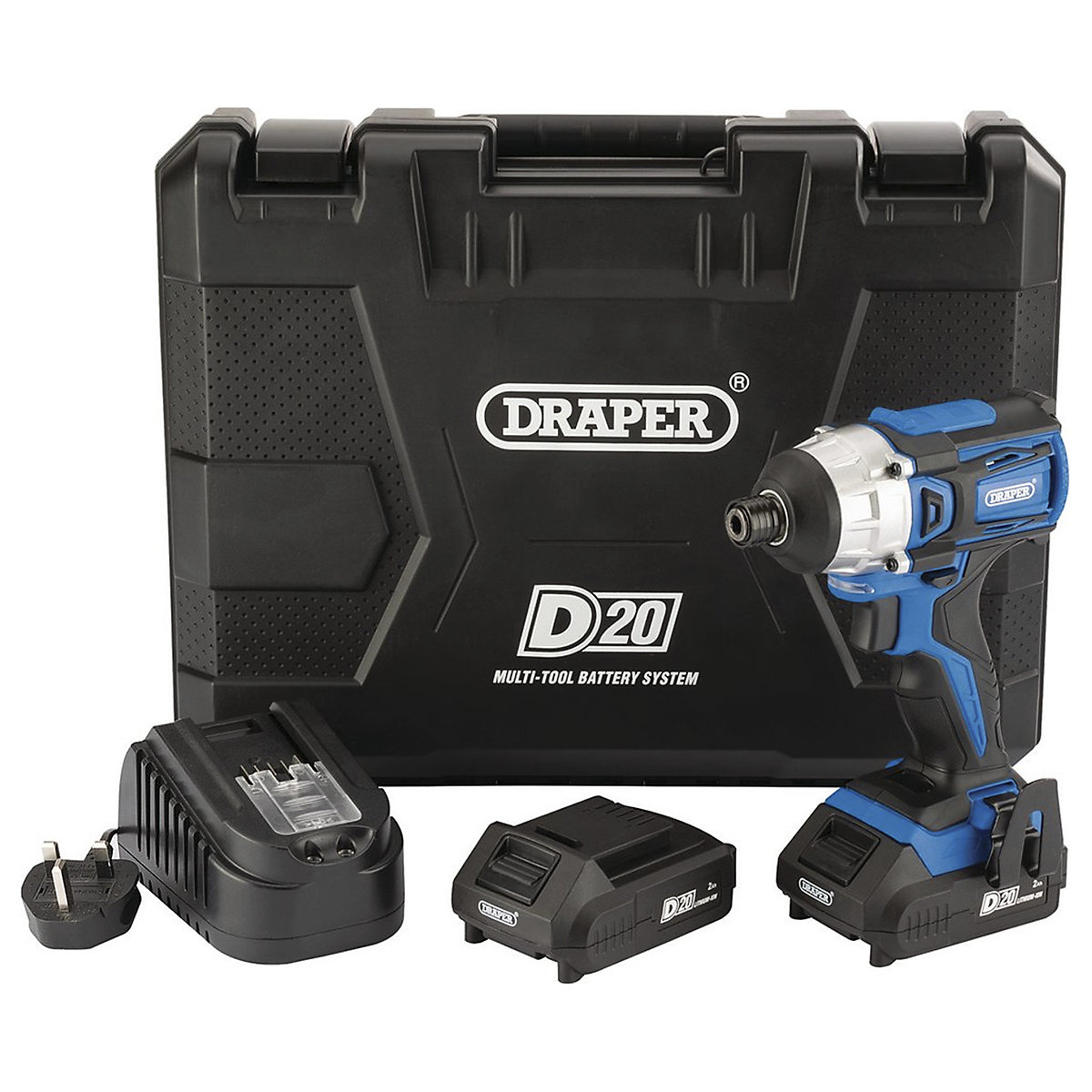 Draper D20 Series Brushless Impact Driver with Batteries & Charger