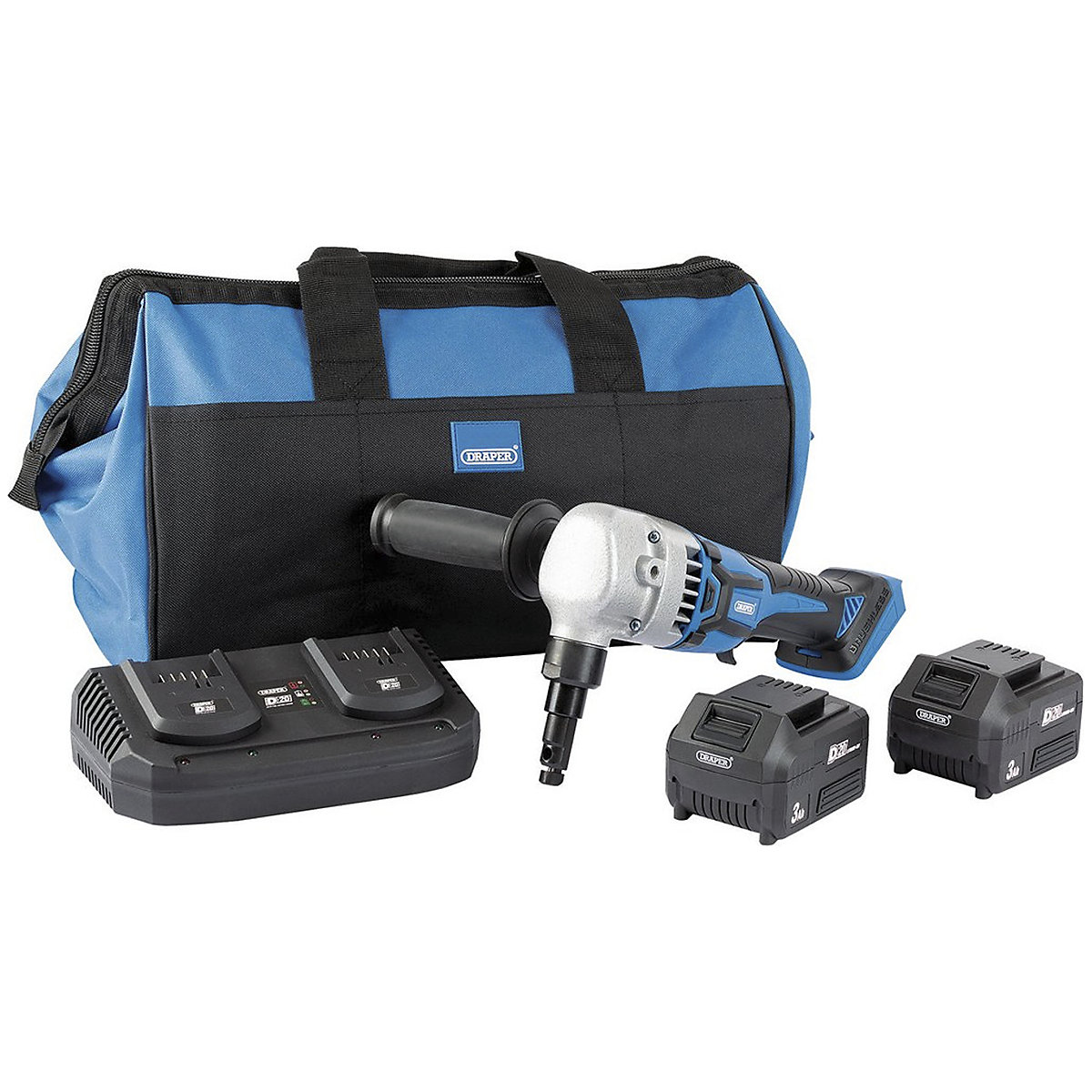 Draper D20 Series Brushless Nibbler with Batteries & Charger