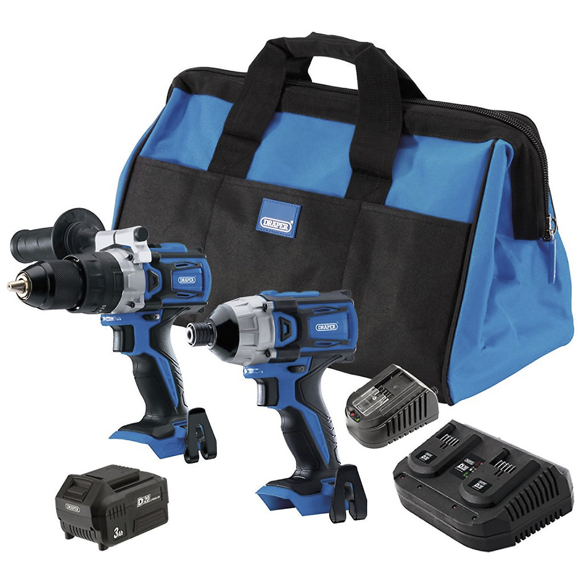 Draper D20 Series Combi/Driver Kit with Batteries & Charger