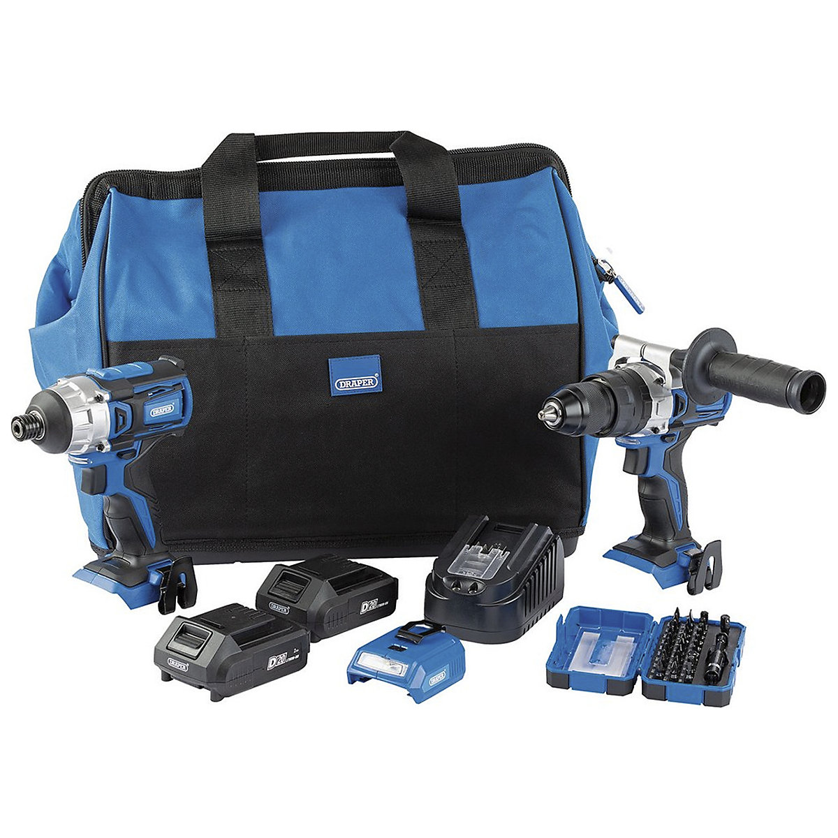 Draper D20 Series Fix 'N' Go Kit with Batteries & Charger | 2 Piece