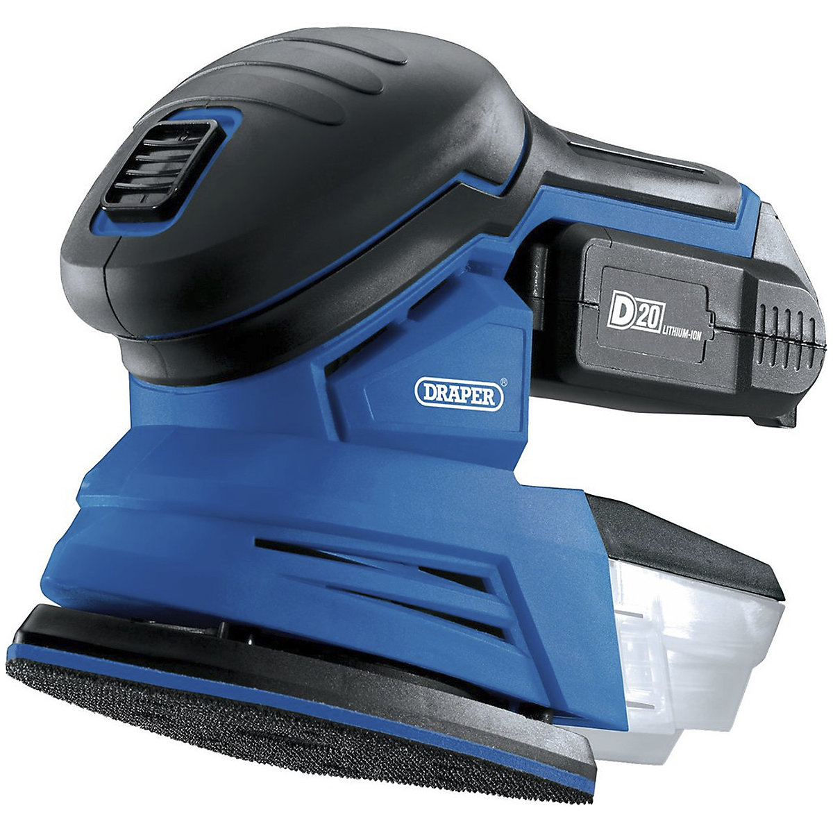 Draper D20 Series Tri-Base Detail Sander with Battery & Charger
