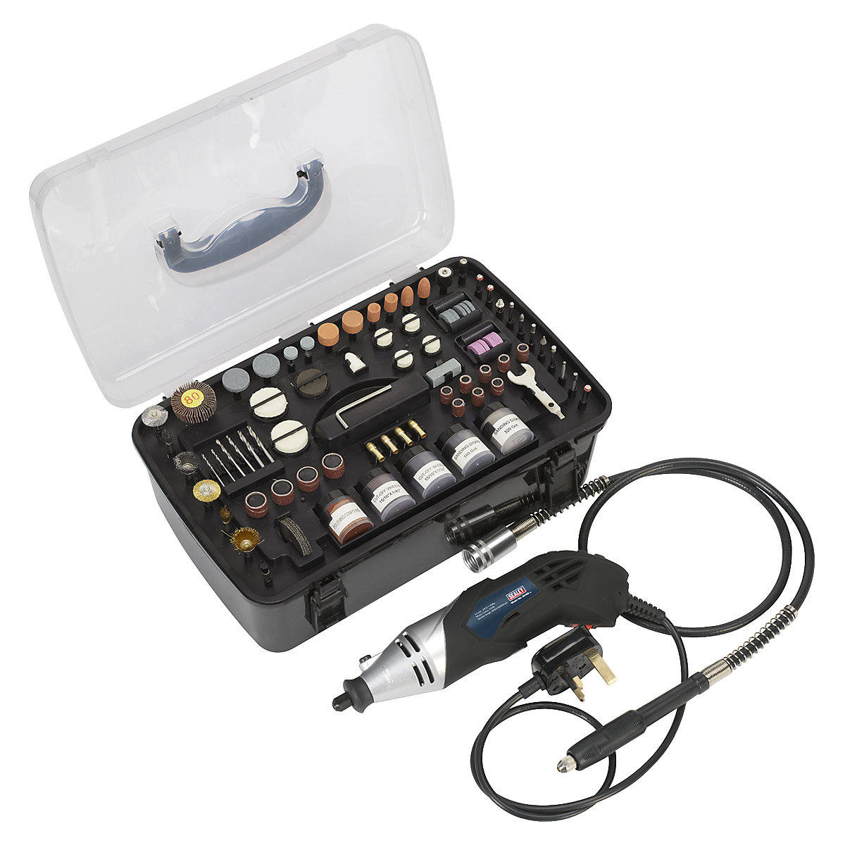 Sealey 219pc Multipurpose Rotary Tool & Engraver Kit | 230V (Product illustration 3)-2