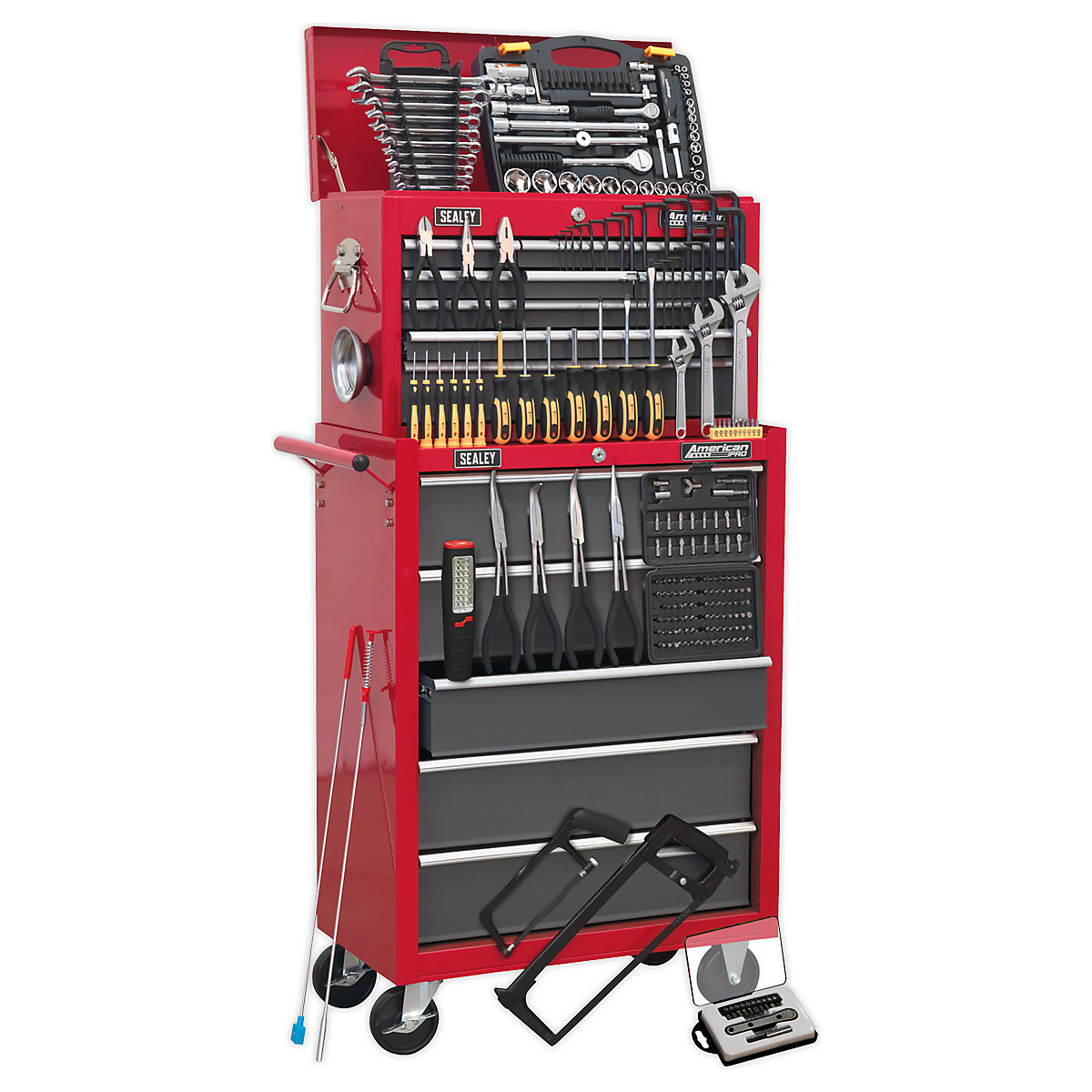Sealey American Pro Tool Kit | 14 Drawer Topchest & Rollcab Combination | 239 Pieces