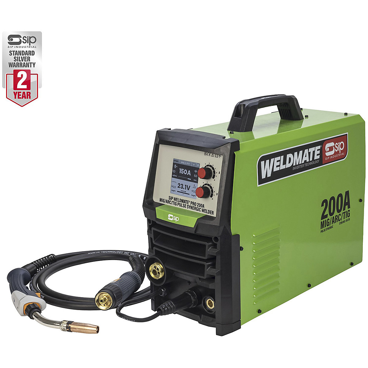 SIP Weldmate Pro 200A MIG/ARC/TIG Synergic Welder (Product illustration 2)-1