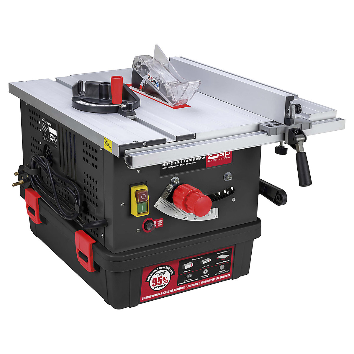 SIP 2-in-1 Table Saw with Integrated Dust Extractor