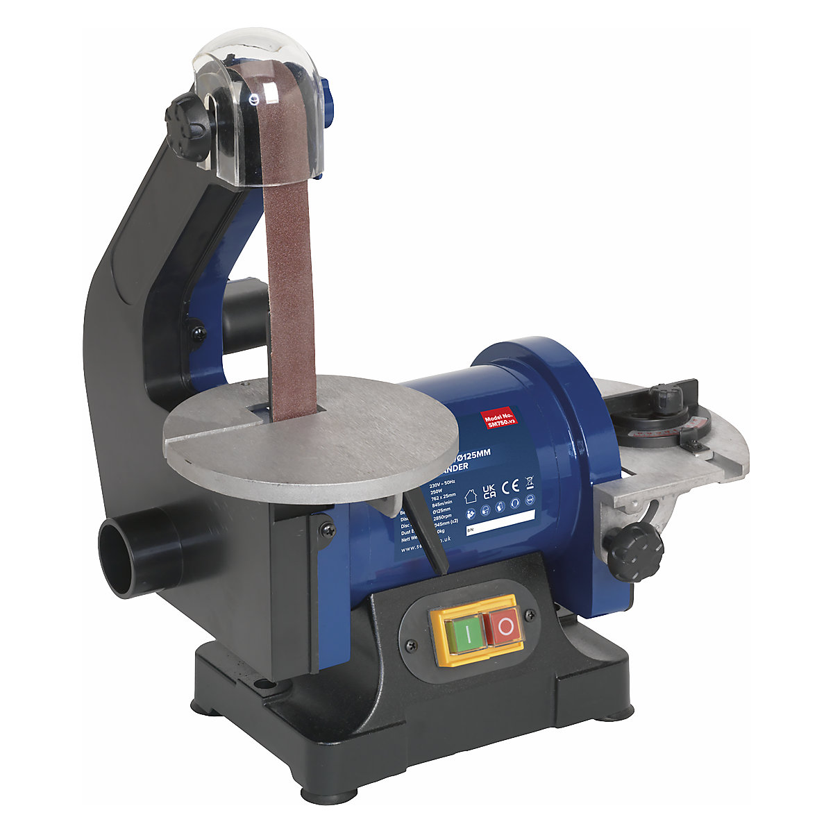 Sealey Belt/Disc Sander | 25 x 762mm/125mm | 250W/230V