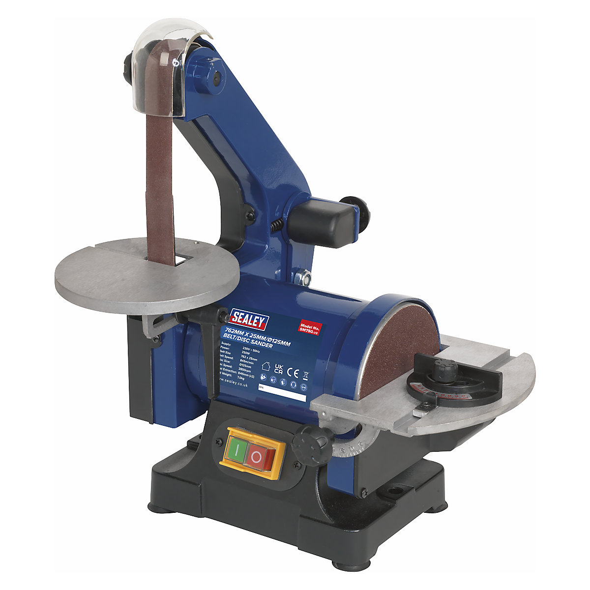 Sealey Belt/Disc Sander | 25 x 762mm/125mm | 250W/230V (Product illustration 2)-1