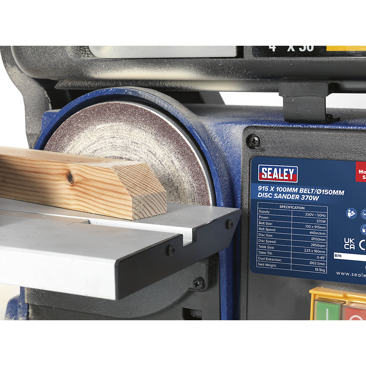Sealey Belt/Disc Sander | 915 x 100mm/150mm | 370W/230V (Product illustration 17)-16
