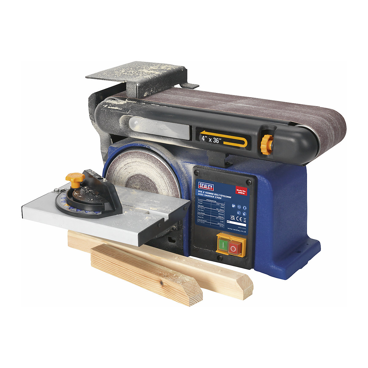 Sealey Belt/Disc Sander | 915 x 100mm/150mm | 370W/230V (Product illustration 2)-1