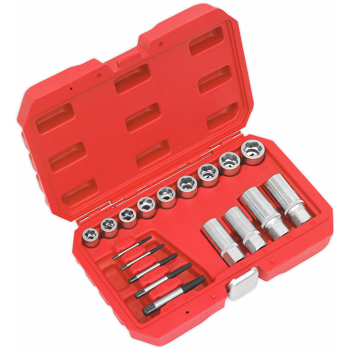 Sealey Bolt, Stud & Screw Extractor Set | 18pc