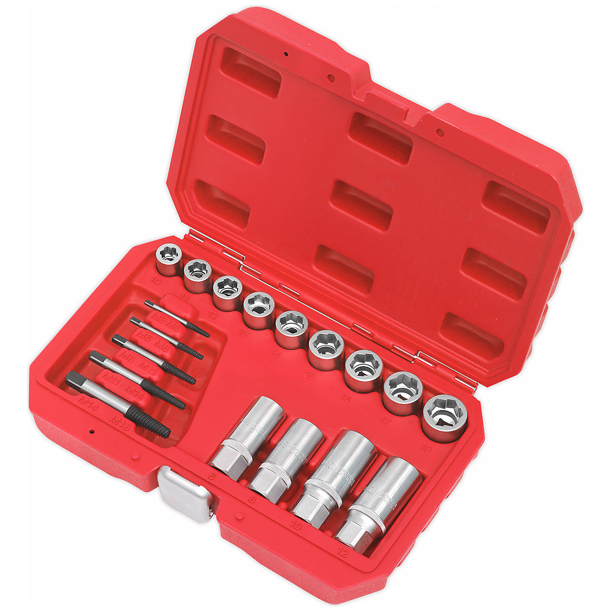 Sealey Bolt, Stud & Screw Extractor Set | 18pc (Product illustration 3)-2