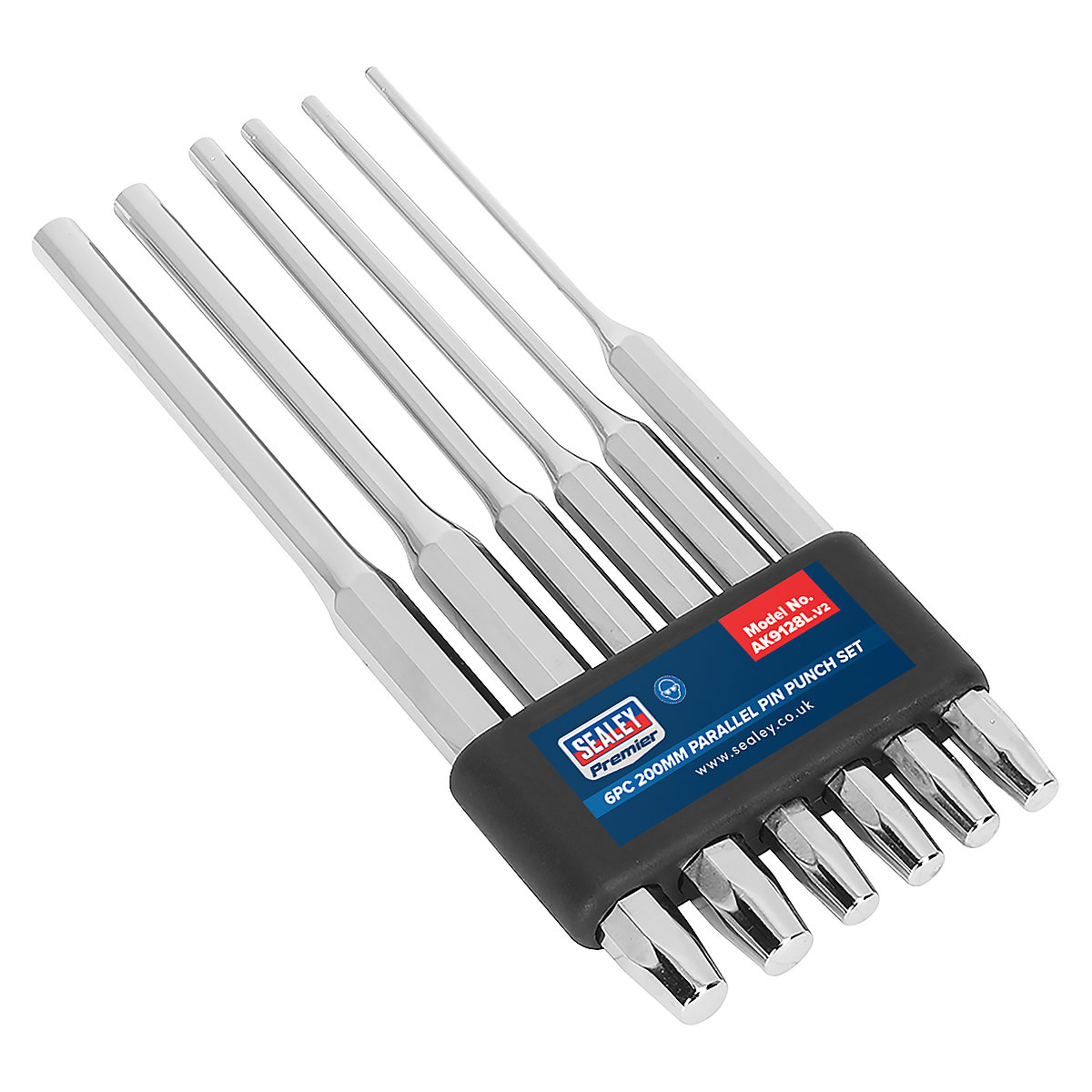 Sealey Premier Parallel Pin Punch Set | 6 Piece | 200mm