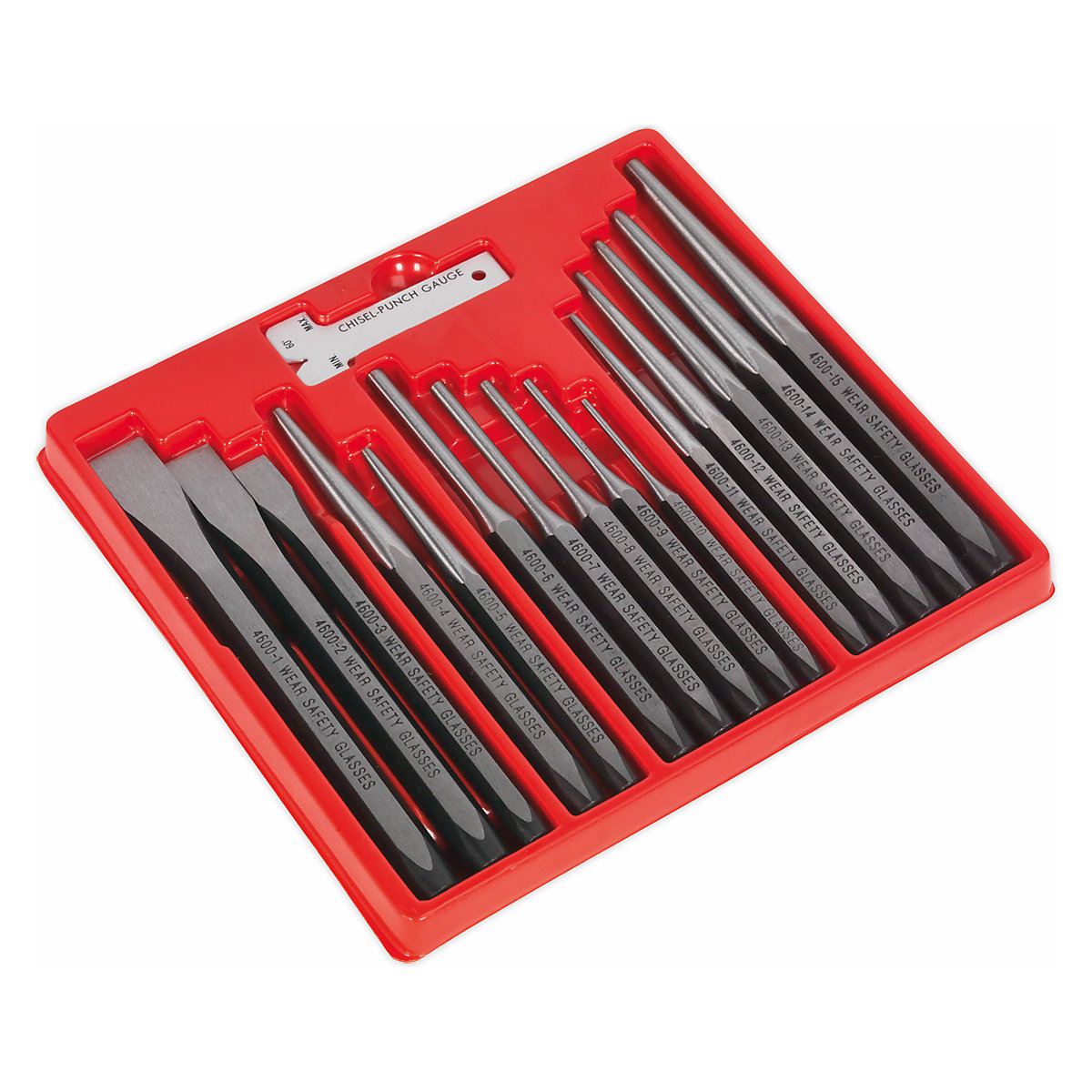 Sealey Punch & Chisel Set | 16pc (Product illustration 2)-1