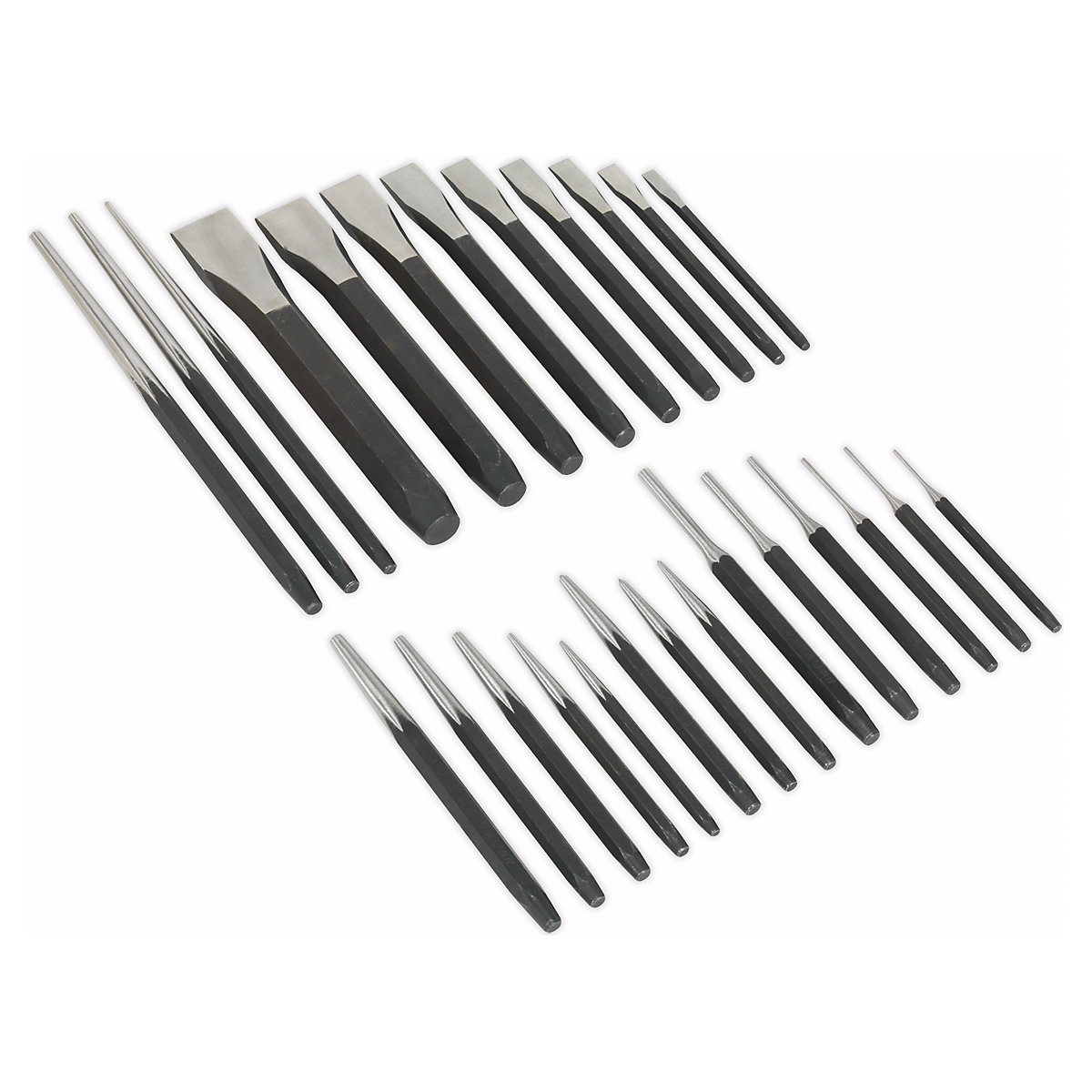 Sealey Punch & Chisel Set | 26pc (Product illustration 2)-1