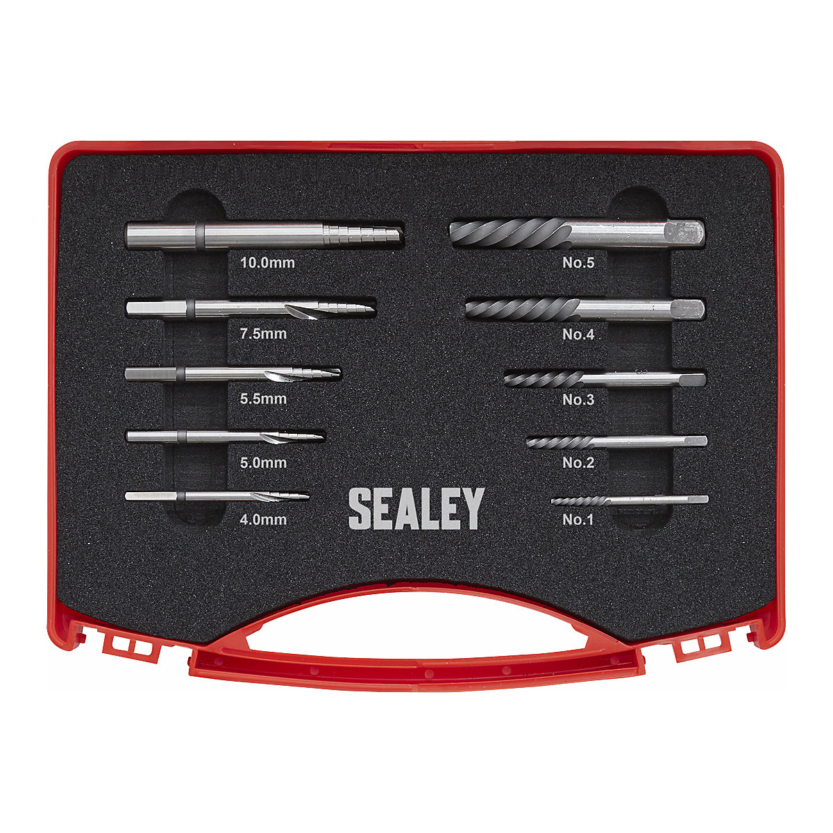 Sealey Step Drill Screw/Bolt Extractor Set | 10pc (Product illustration 2)-1