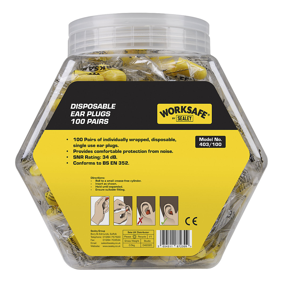 Worksafe® Disposable Ear Plugs | 100 or 200 Pairs (Product illustration 6)-5