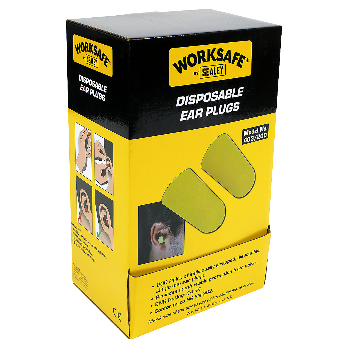 Worksafe® Disposable Ear Plugs | 100 or 200 Pairs (Product illustration 2)-1
