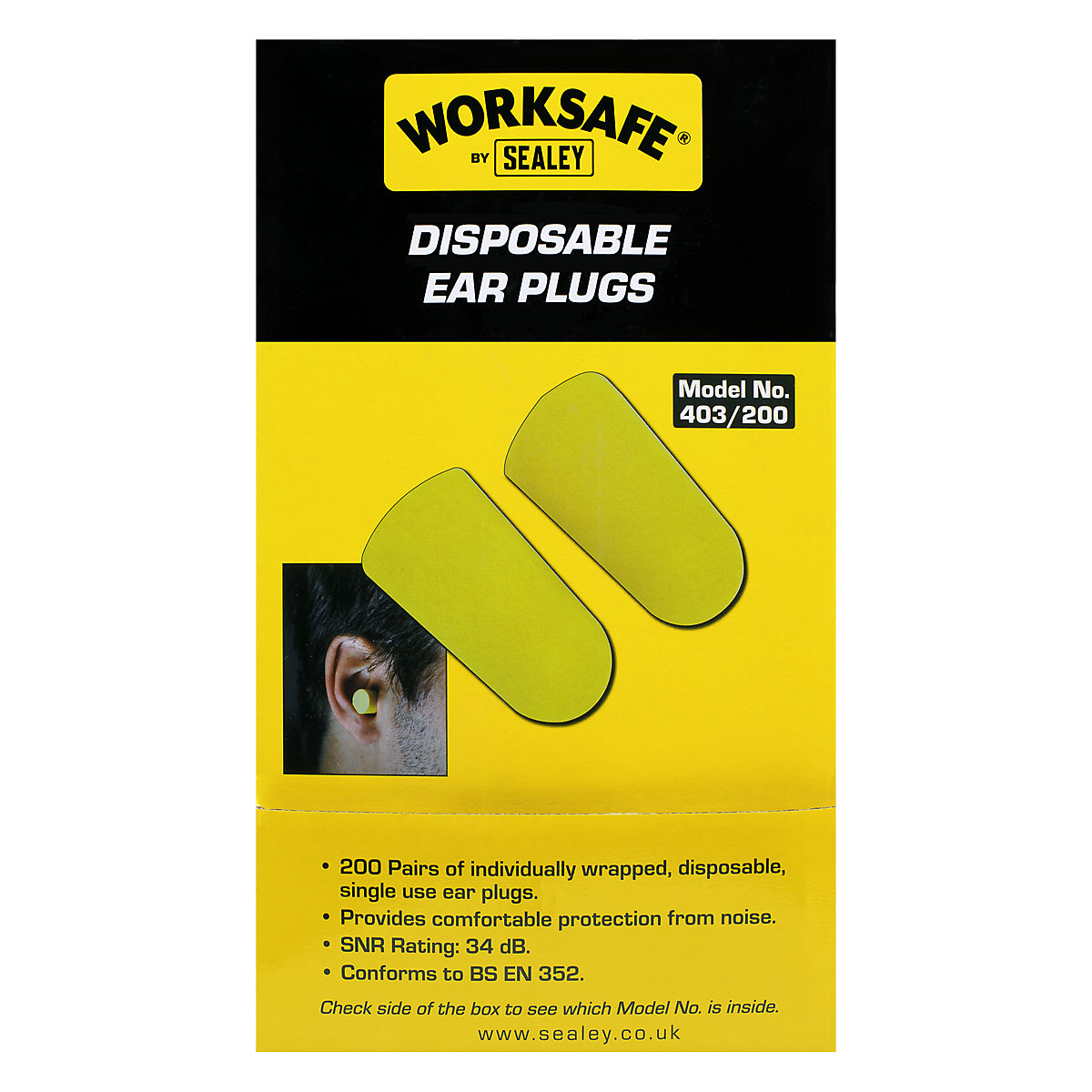Worksafe® Disposable Ear Plugs | 100 or 200 Pairs (Product illustration 3)-2