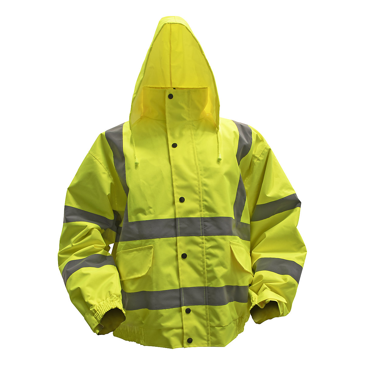 Worksafe® Hi-Vis Jacket with Quilted Lining, Elasticated Waist & Cuffs | Yellow or Orange (Product illustration 3)-2