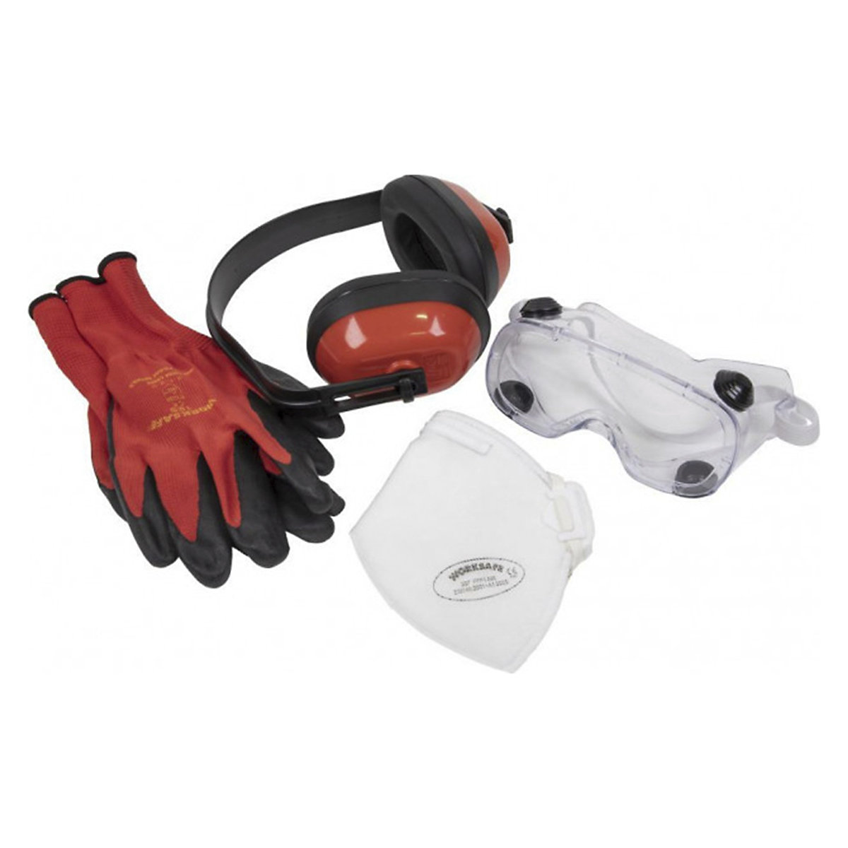 Worksafe  Flexi Grip Gloves, Mask, Goggles & Ear Defender Kit | FFP1 & FFP2