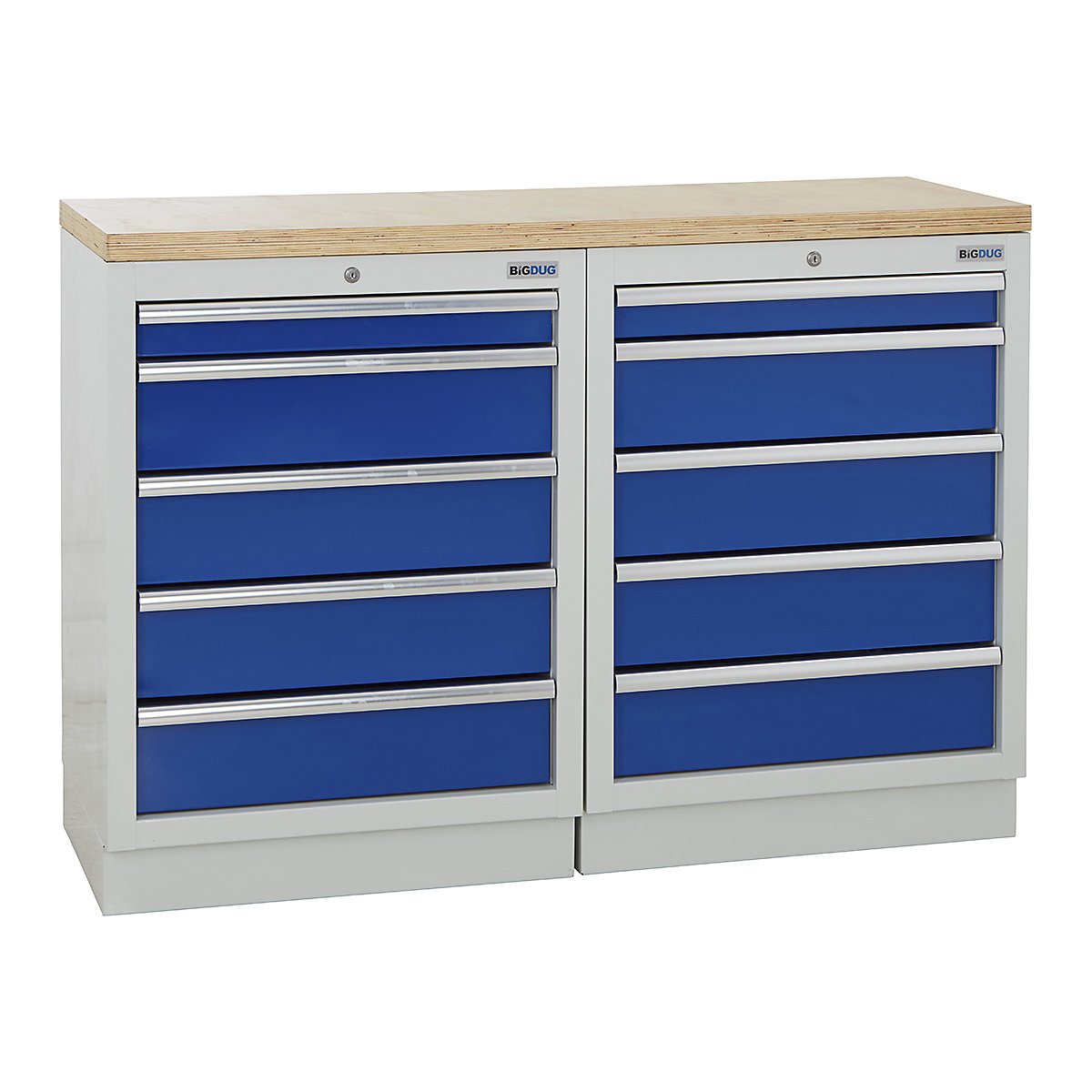 BiGDUG | 1361mm Wide Workbench | 2 Cabinet