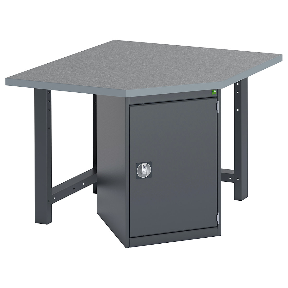 Bott Cubio Pedestal Island Bench Endframes, Bott Cubio Pedestal Island Bench Endframes, Bott Cubio Pedestal Island Bench Endframe | 840h x 750w x 750d mm | Lino Worktop | Cupboard | Endframe (x2) | Fully Anthracite Grey-2