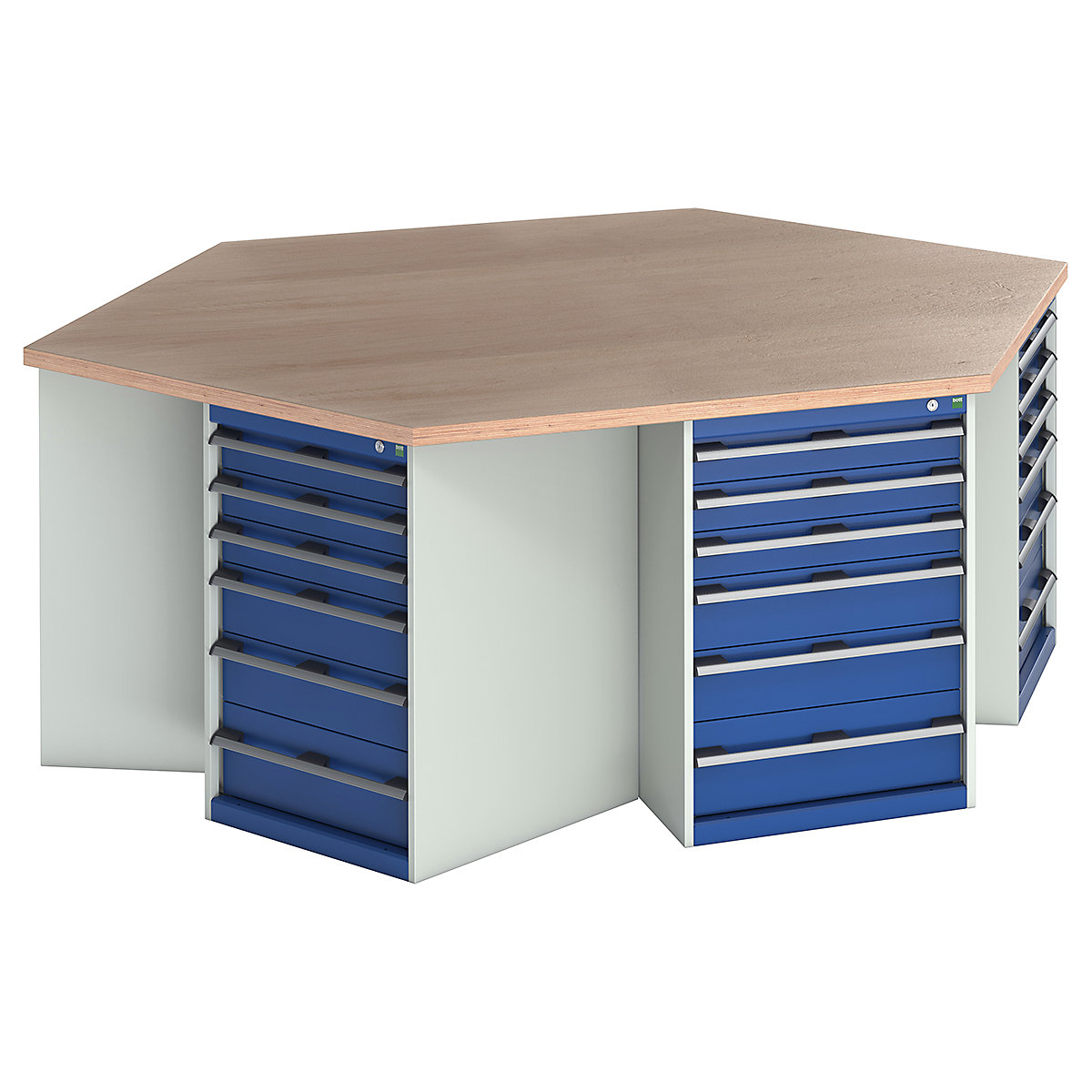 Bott Cubio Pedestal Island Benches | Hexagonal