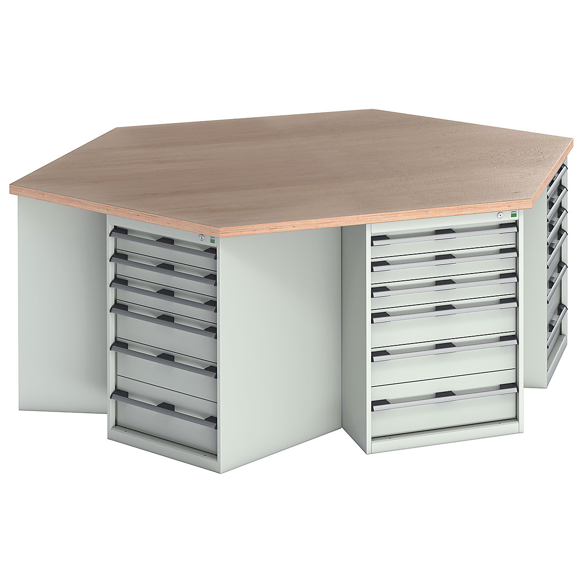 Bott Cubio Pedestal Island Benches | Hexagonal