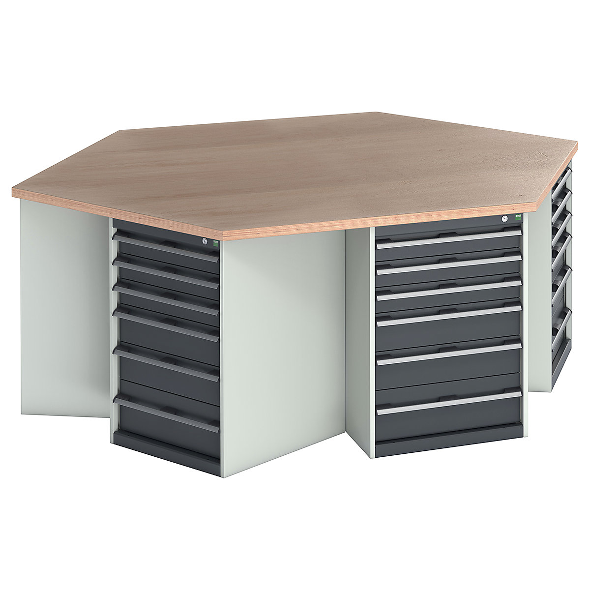 Bott Cubio Pedestal Island Benches | Hexagonal