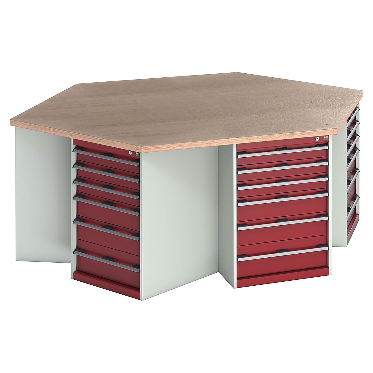 Bott Cubio Pedestal Island Benches | Hexagonal
