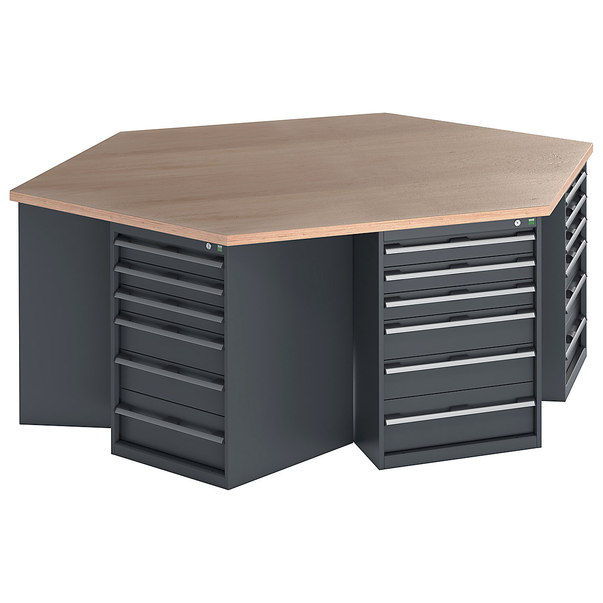 Bott Cubio Pedestal Island Benches | Hexagonal