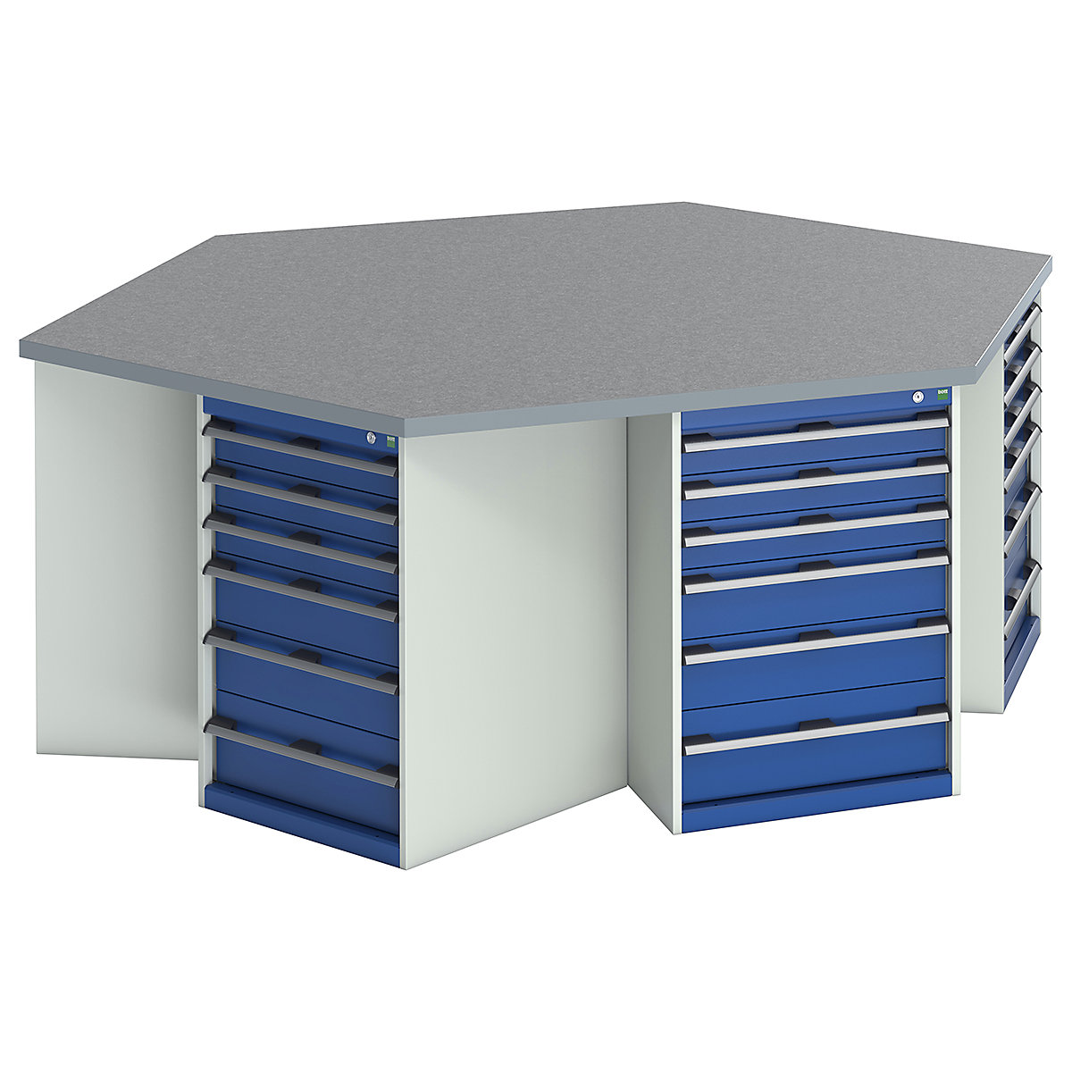 Bott Cubio Pedestal Island Benches | Hexagonal