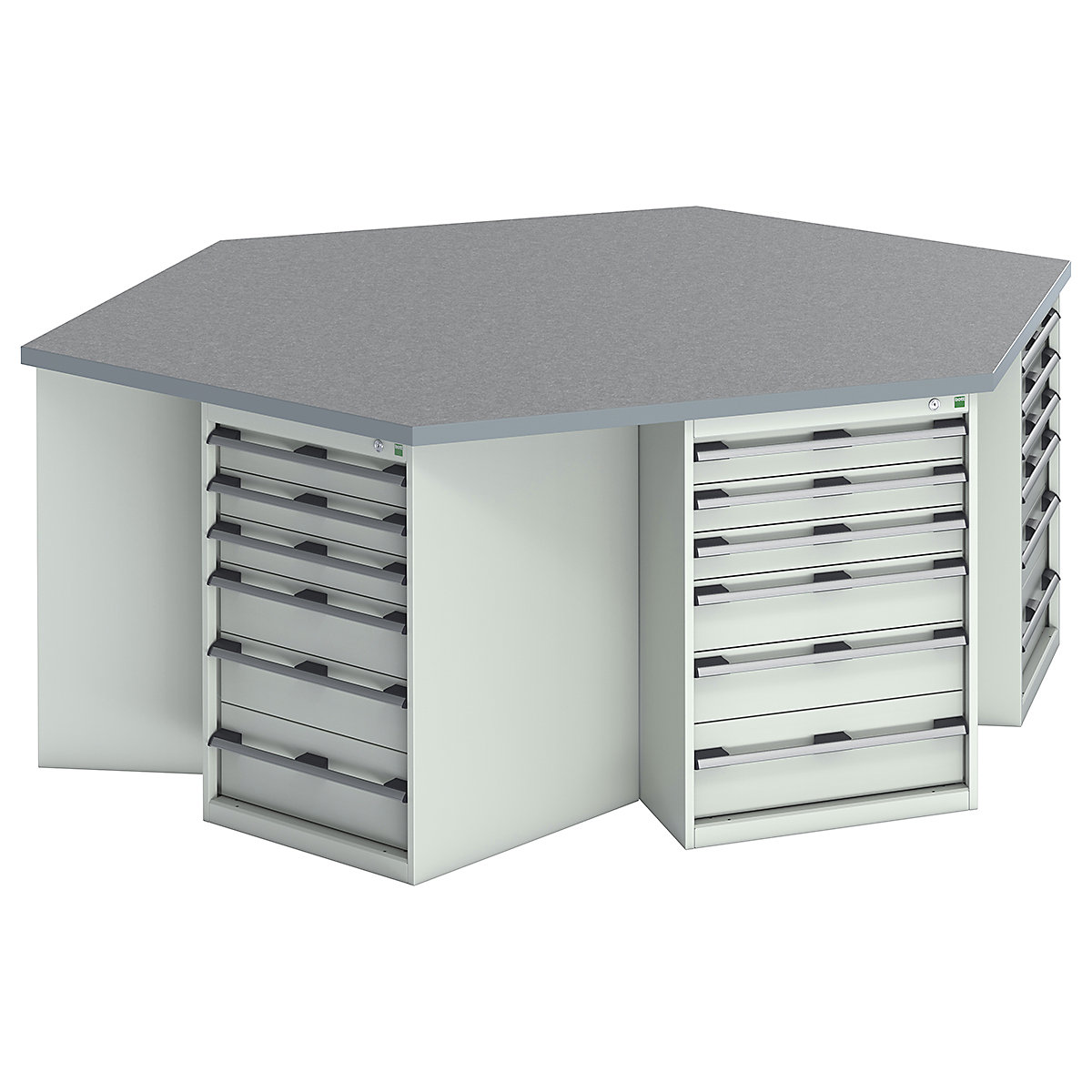 Bott Cubio Pedestal Island Benches | Hexagonal