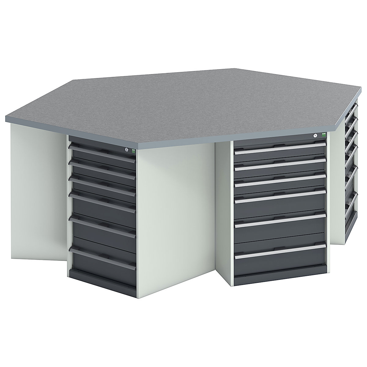 Bott Cubio Pedestal Island Benches | Hexagonal