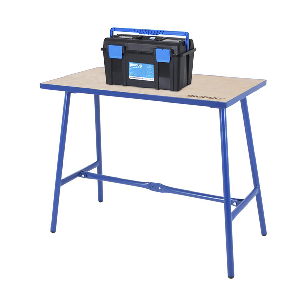 BiGDUG Essentials Folding Workbench & Toolbox Mega Deal, BiGDUG Essentials Folding Workbench & Toolbox Mega Deal, BiGDUG Essentials Heavy Duty Folding Workbench & Toolbox Mega Deal | 840h x 1000w x 500d mm | 150kg UDL | Blue-1