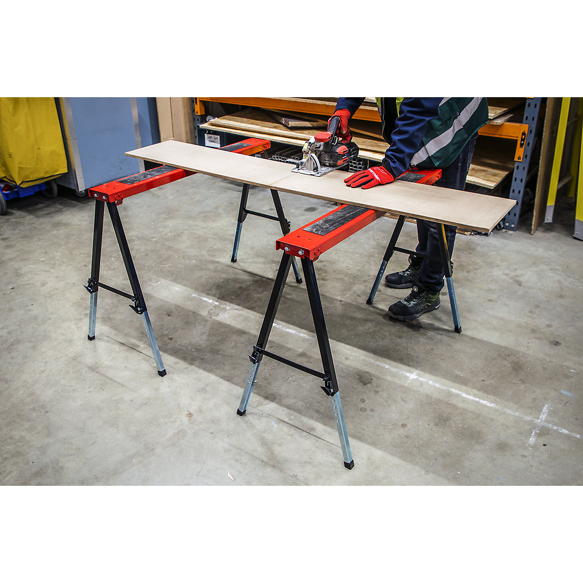 Sealey Fold Down Trestle with Adjustable Legs | Pair (Product illustration 5)-4