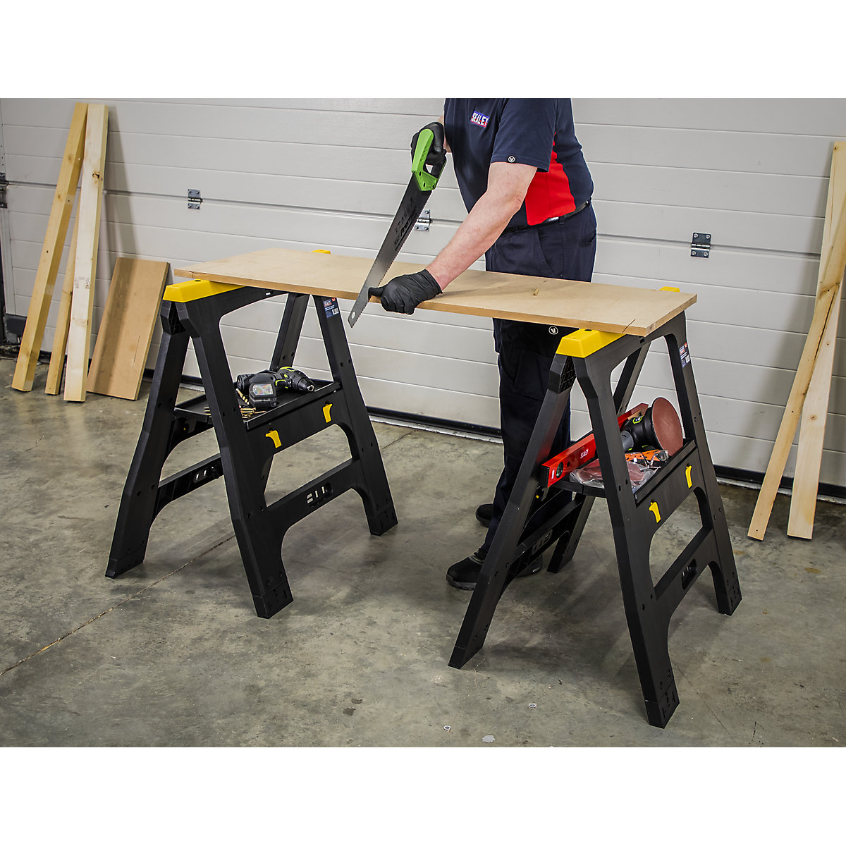 Sealey Heavy-Duty Folding Composite Trestles (Product illustration 6)-5