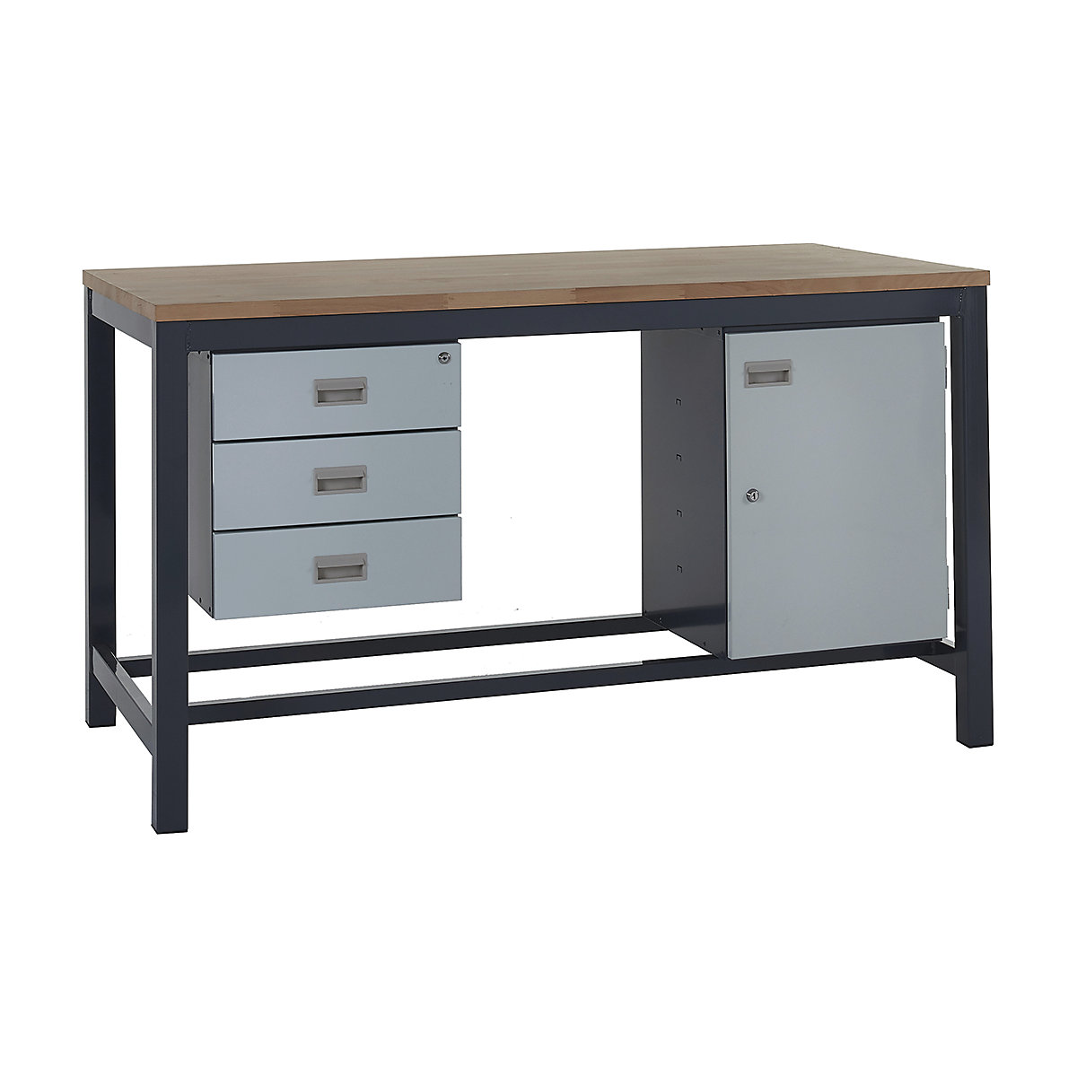 Mercian Heavy Duty Workbench Kits, Mercian Heavy Duty Workbench Kits, Mercian Heavy Duty Workbench Kit 2 | 840h x 1200w x 750d mm | Beech Worktop | Triple Drawer | Storage Cupboard-8