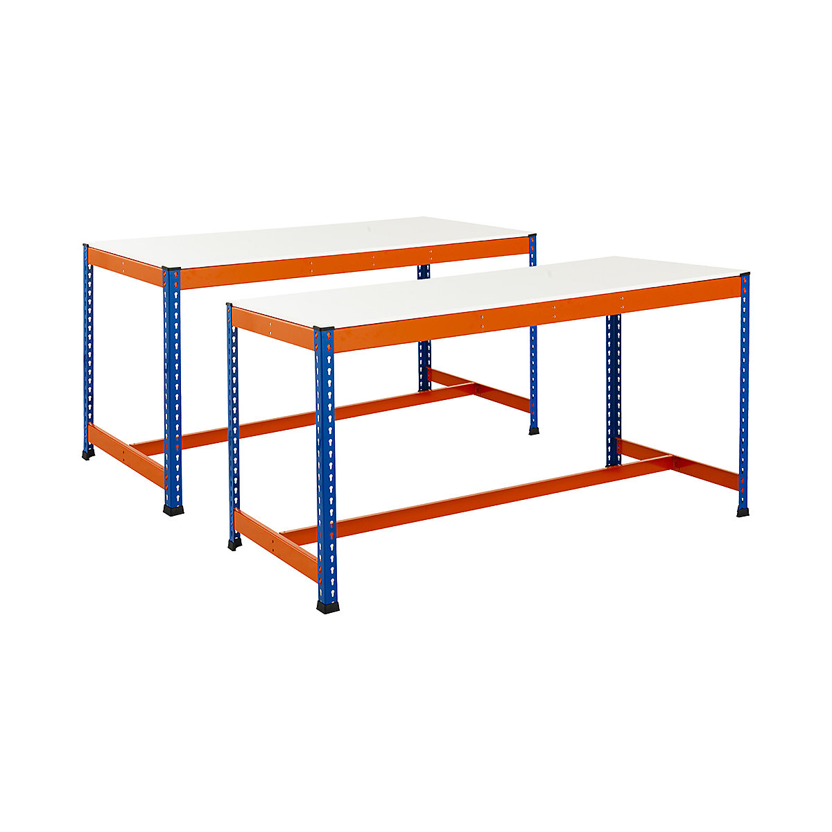 BiG400 2x Workbench Mega Deal, BiG400 2x Workbench Mega Deal, BiG400 2x Workbench Mega Deal | Melamine Worktop | 915h x 1220w x 610d mm | T-Bar Base | 400kg UDL | Blue & Orange-3