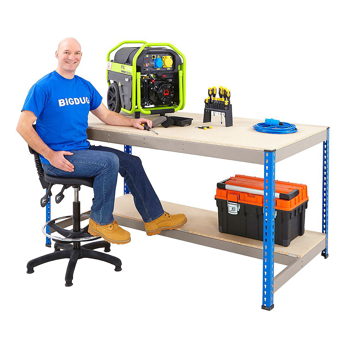 BiG400 Blue & Galvanised Workbenches