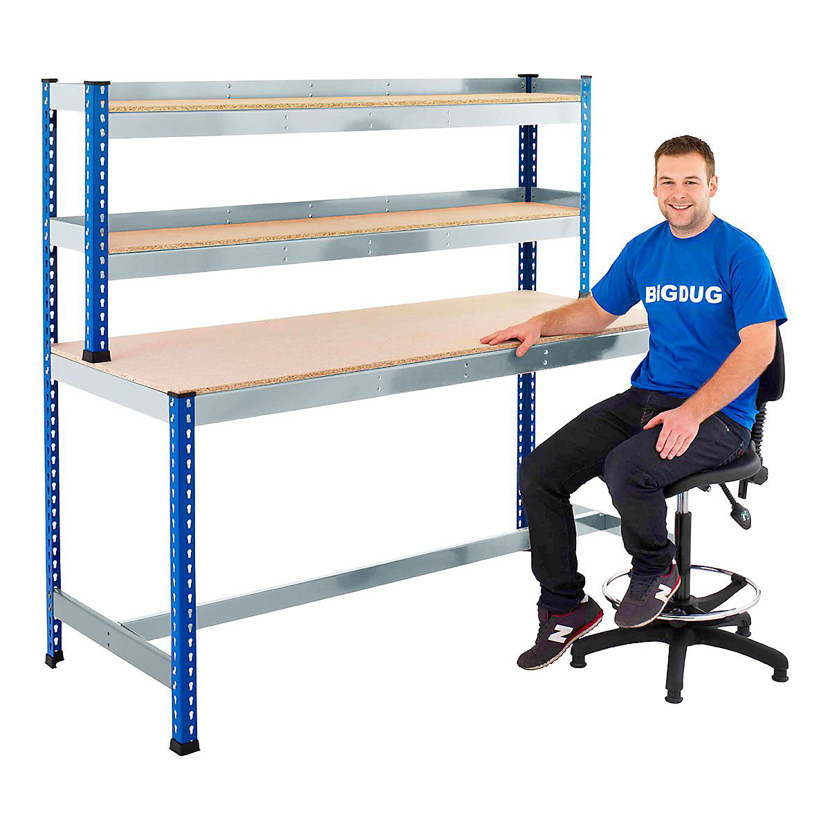 BiG400 Blue & Silver Workstations