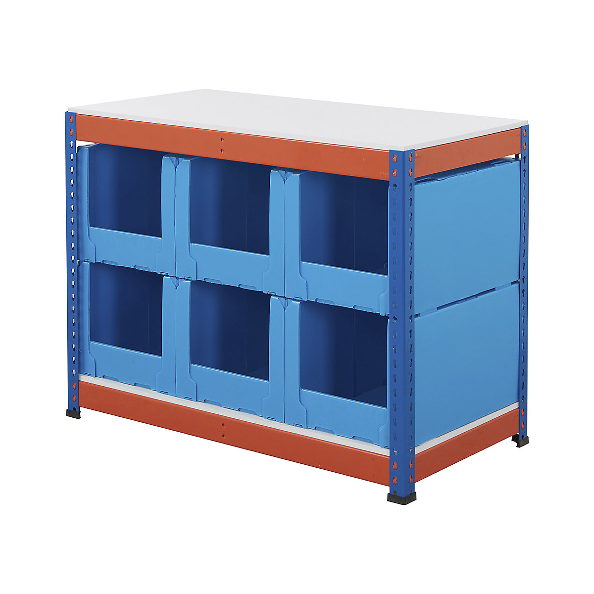 BiG400 Workbench With Correx Pick Bins | Blue & Orange