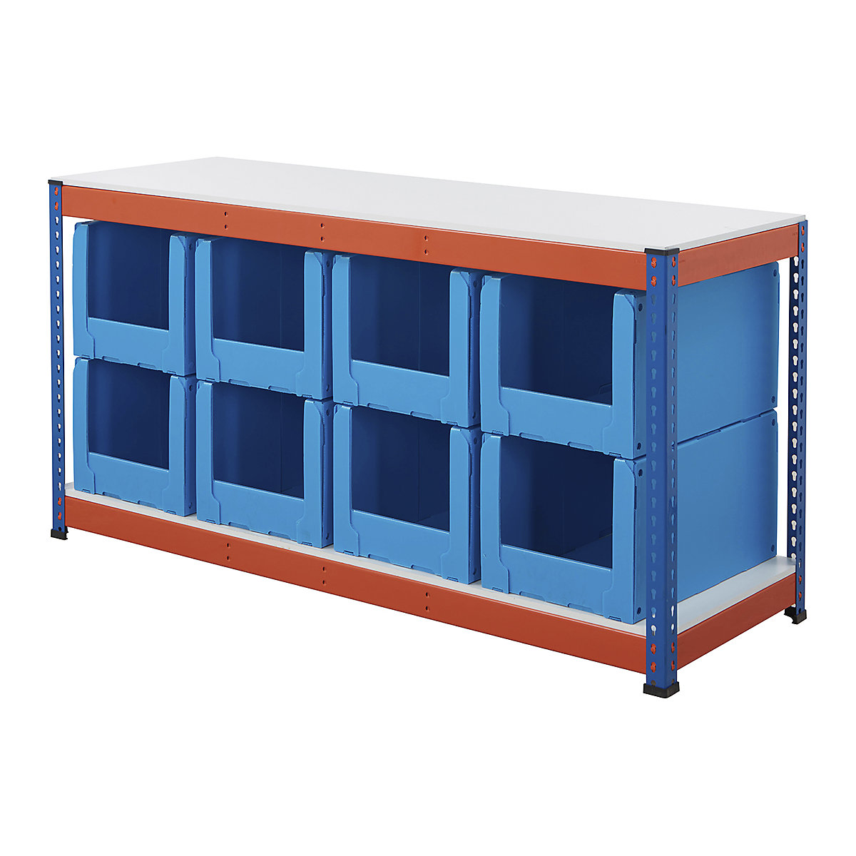 BiG400 Workbench With Correx Pick Bins | Blue & Orange