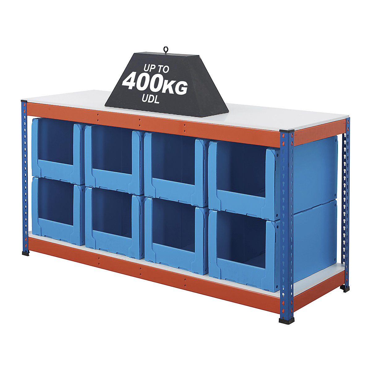 BiG400 Workbench With Correx Pick Bins | Blue & Orange (Product illustration 4)-3
