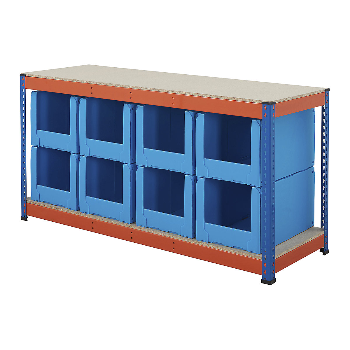 BiG400 Workbench With Correx Pick Bins | Blue & Orange