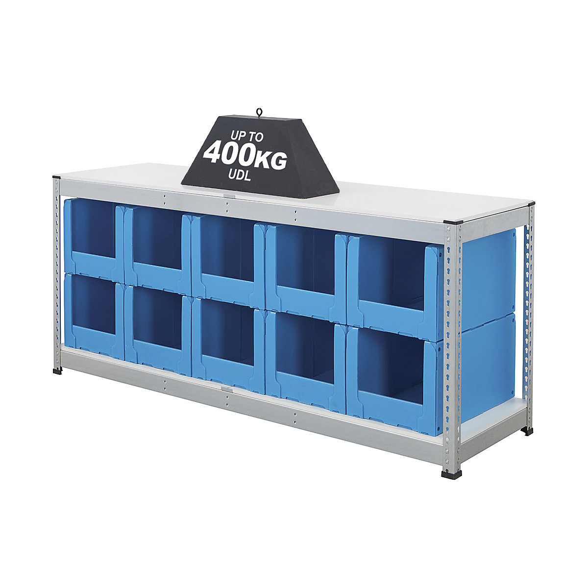 BiG400 Workbench With Correx Pick Bins | Galvanised (Product illustration 6)-5